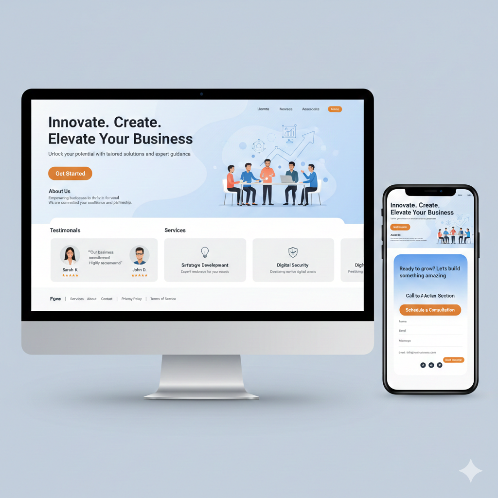 Business landing page