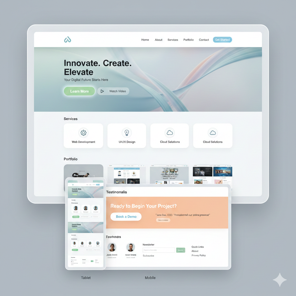 Modern website preview